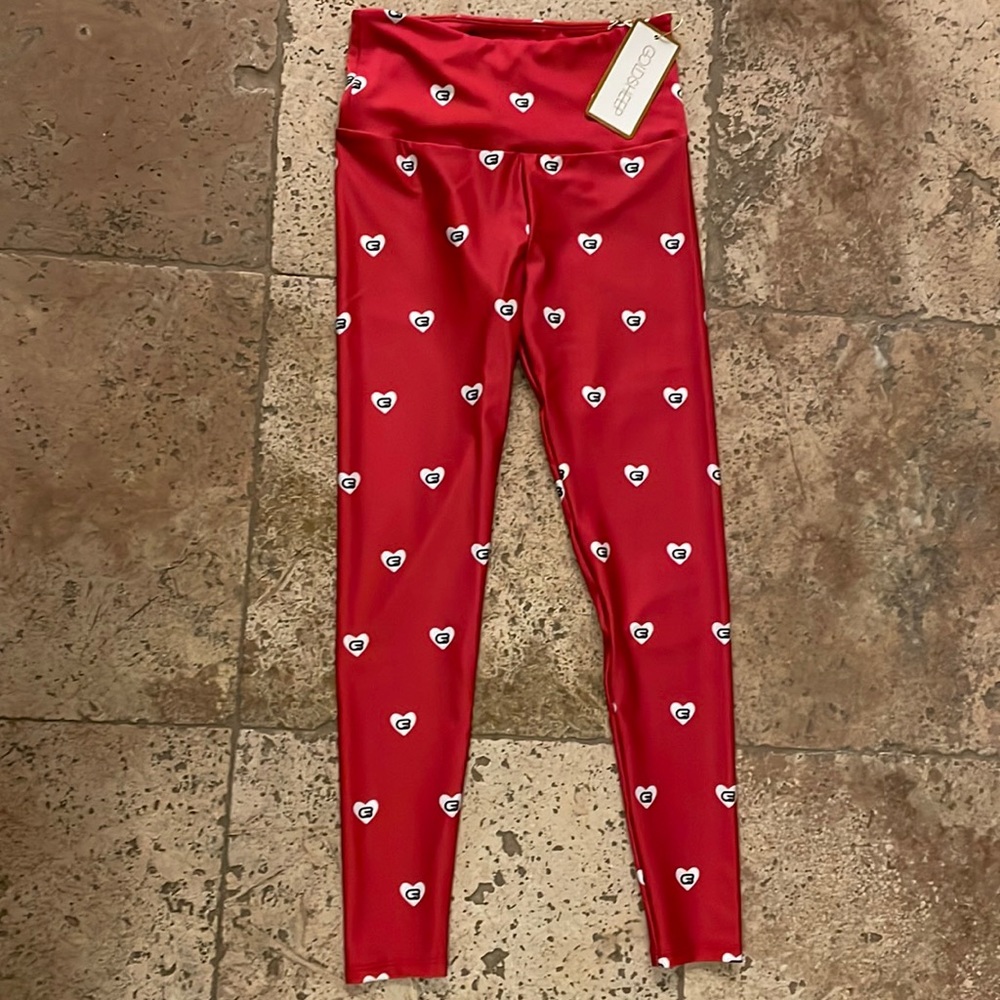 Cyclebar heart gold sheep leggings